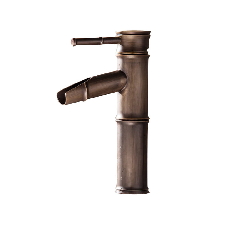 Lisslune | Farmhouse-style vessel sink bathroom faucet round brass faucet