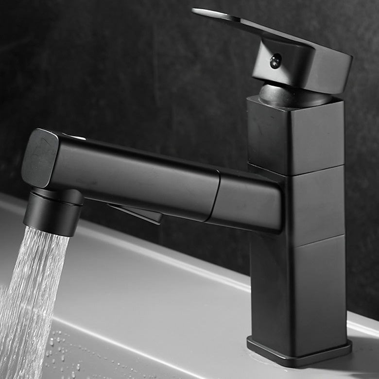 Lisslune | Bathroom faucet with pull-out lever handle single-hole sink faucet