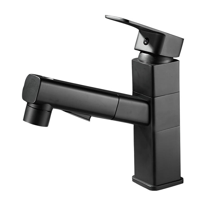 Lisslune | Bathroom faucet with pull-out lever handle single-hole sink faucet