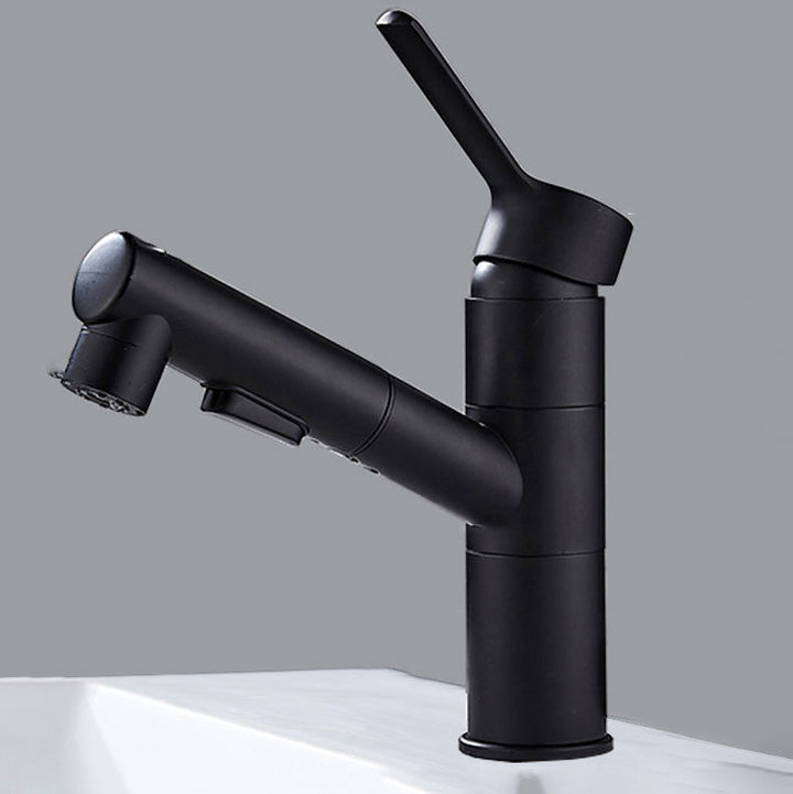 Lisslune | Bathroom faucet with pull-out lever handle single-hole sink faucet