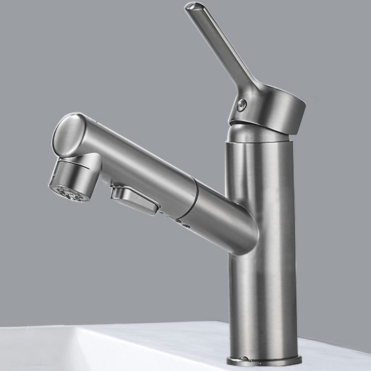 Lisslune | Bathroom faucet with pull-out lever handle single-hole sink faucet