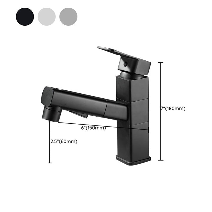 Lisslune | Bathroom faucet with pull-out lever handle single-hole sink faucet