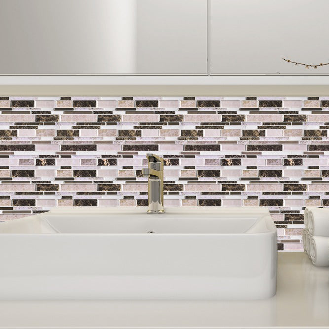Lisslune | Modern Peel and Stick Wall Tile PVC Offset Joint Peel and Stick Wall Tile