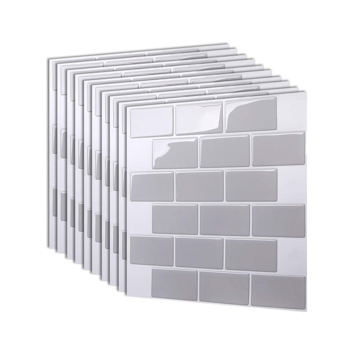 Lisslune | Modern Peel and Stick Wall Tile PVC Offset Joint Peel and Stick Wall Tile