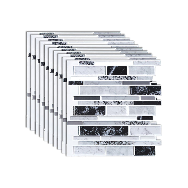 Lisslune | Modern Peel and Stick Wall Tile PVC Offset Joint Peel and Stick Wall Tile