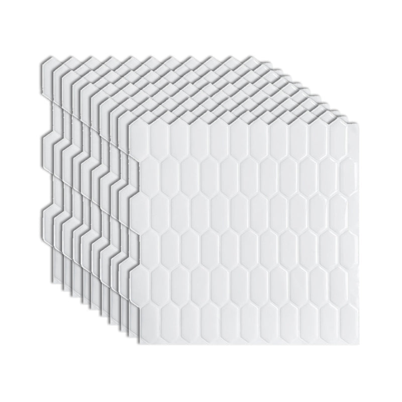 Lisslune | Modern Peel & Stick Field Tile PVC Hexagon Mosaic Tile Peel and Stick Back Wall