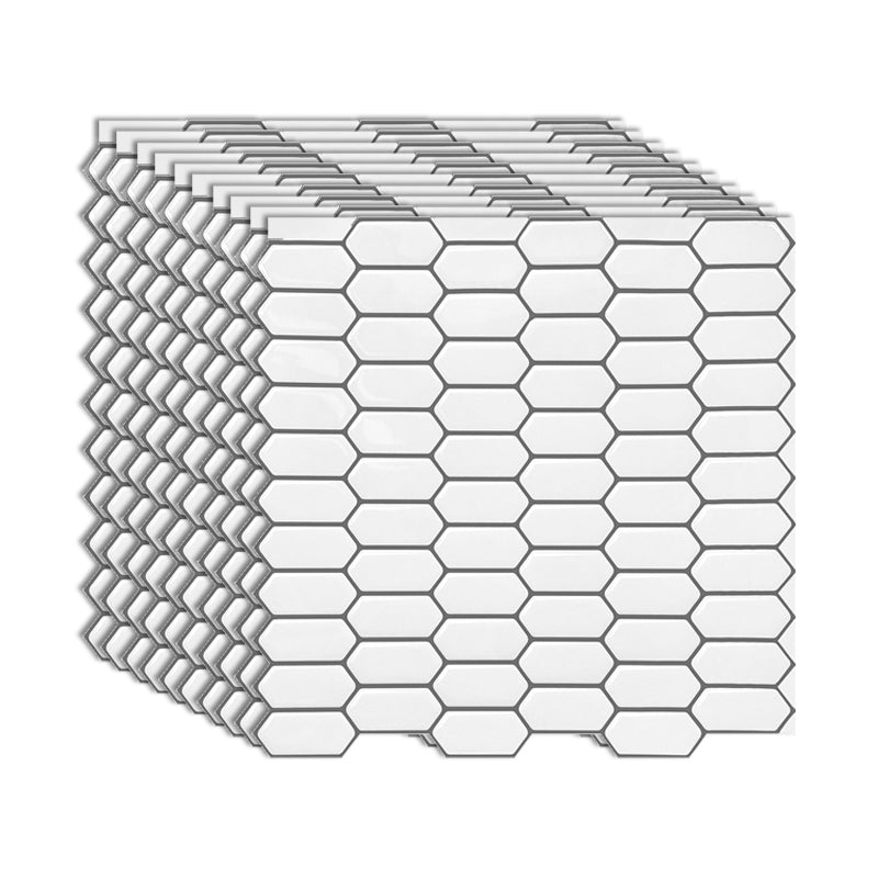 Lisslune | Modern Peel & Stick Field Tile PVC Hexagon Mosaic Tile Peel and Stick Back Wall