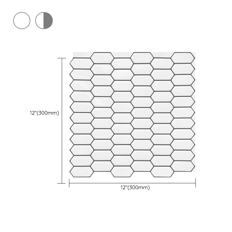 Lisslune | Modern Peel & Stick Field Tile PVC Hexagon Mosaic Tile Peel and Stick Back Wall