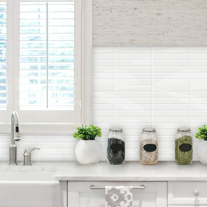 Lisslune | Modern Peel & Stick Subway Tiles PVC Rectangular Peel-and-Stick Wall Cladding