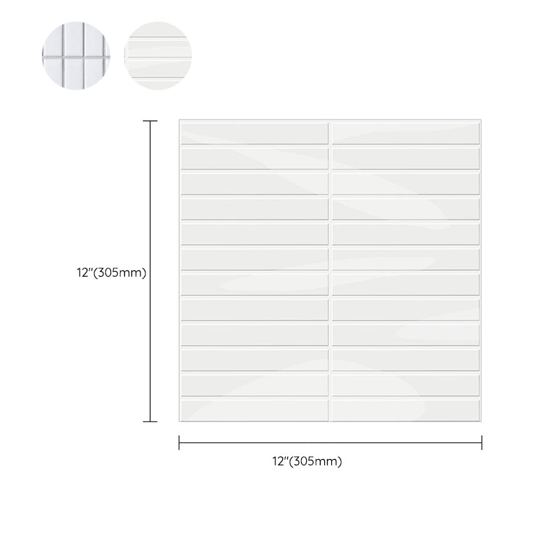 Lisslune | Modern Peel & Stick Subway Tiles PVC Rectangular Peel-and-Stick Wall Cladding