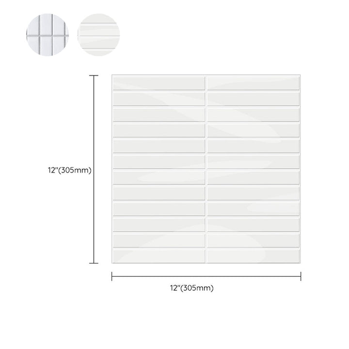 Lisslune | Modern Peel & Stick Subway Tiles PVC Rectangular Peel-and-Stick Wall Cladding