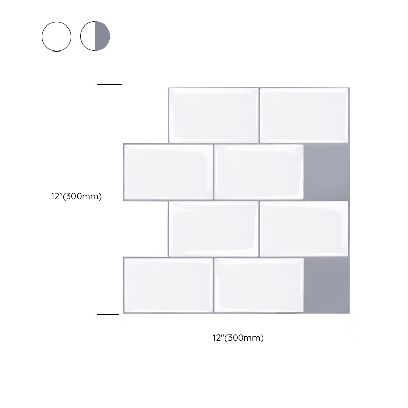 Lisslune | Modern Tile Peel & Stick PVC Rectangular Subway Tile Peel and Stick Wall Tile