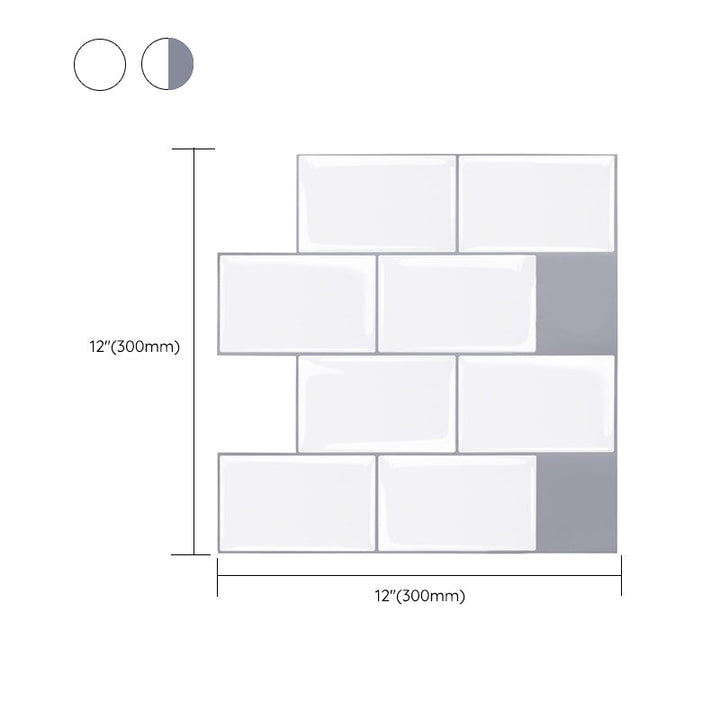 Lisslune | Modern Tile Peel & Stick PVC Rectangular Subway Tile Peel and Stick Wall Tile
