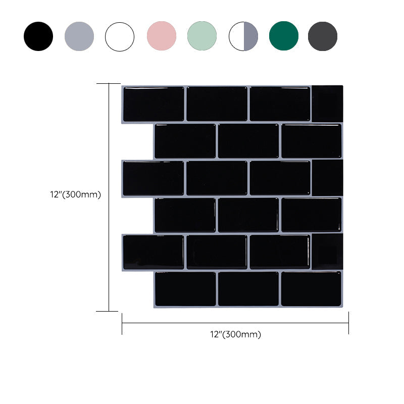Lisslune | Modern Tile Peel & Stick PVC Rectangular Subway Tile Peel and Stick Wall Tile