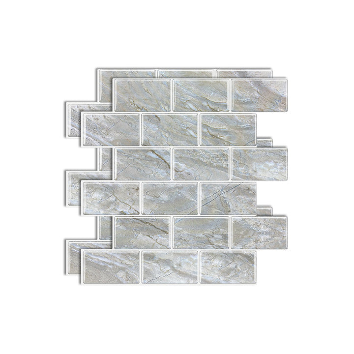 Lisslune | Matte Square Peel & Stick Tile Stone Composite Subway Tile for Kitchen Backsplash