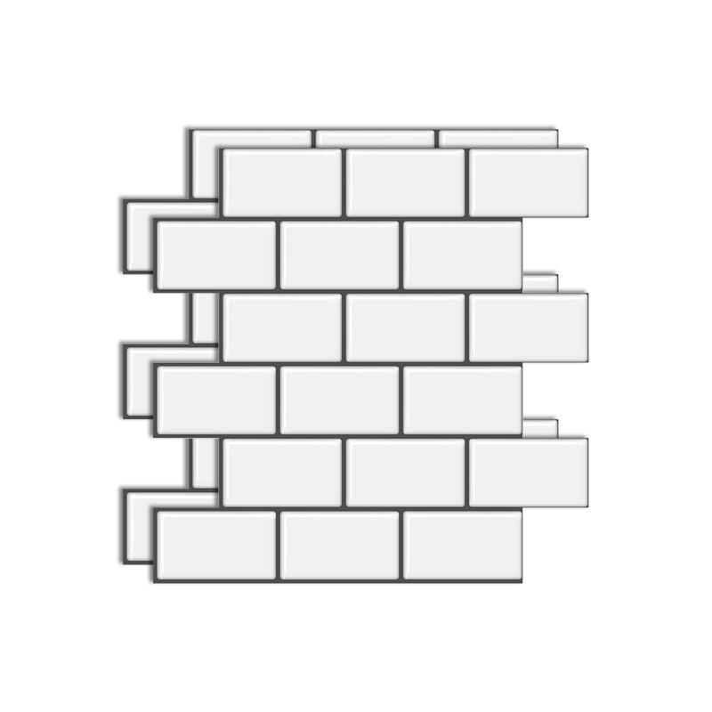 Lisslune | Matte Square Peel & Stick Tile Stone Composite Subway Tile for Kitchen Backsplash