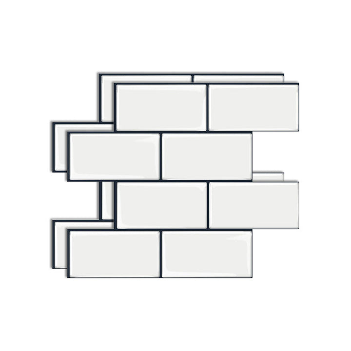 Lisslune | Matte Square Peel & Stick Tile Stone Composite Subway Tile for Kitchen Backsplash