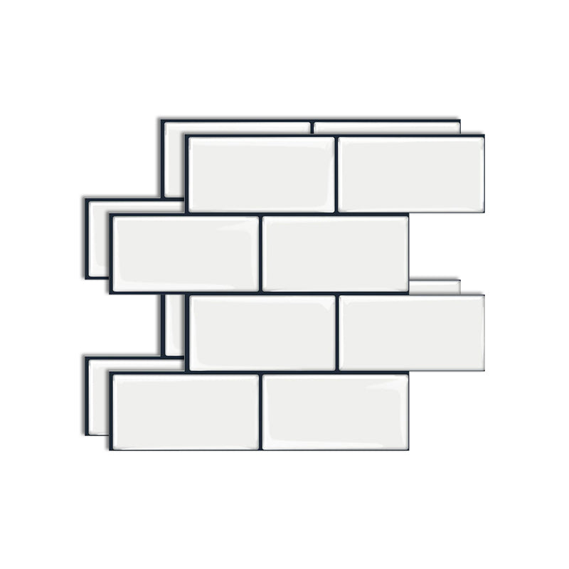 Lisslune | Matte Square Peel & Stick Tile Stone Composite Subway Tile for Kitchen Backsplash