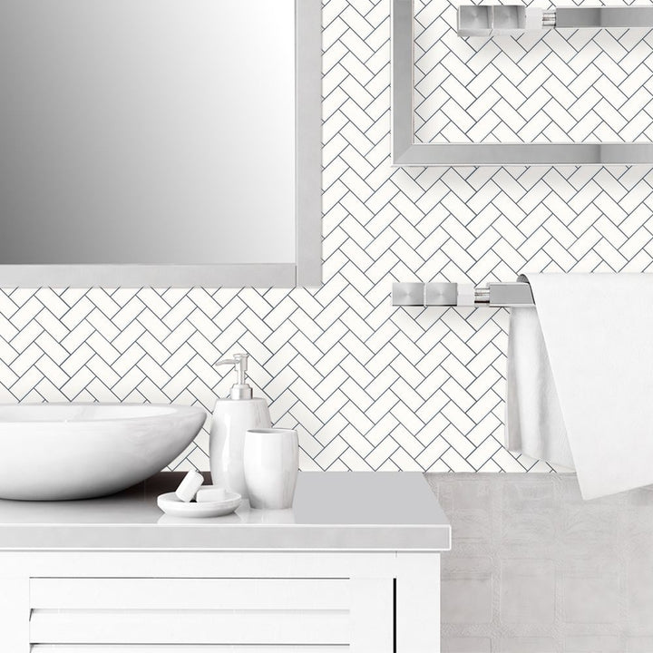 Lisslune | Matte Square Peel & Stick Tile Stone Composite Subway Tile for Kitchen Backsplash