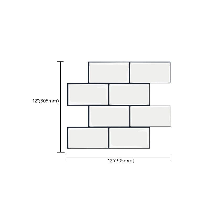 Lisslune | Matte Square Peel & Stick Tile Stone Composite Subway Tile for Kitchen Backsplash