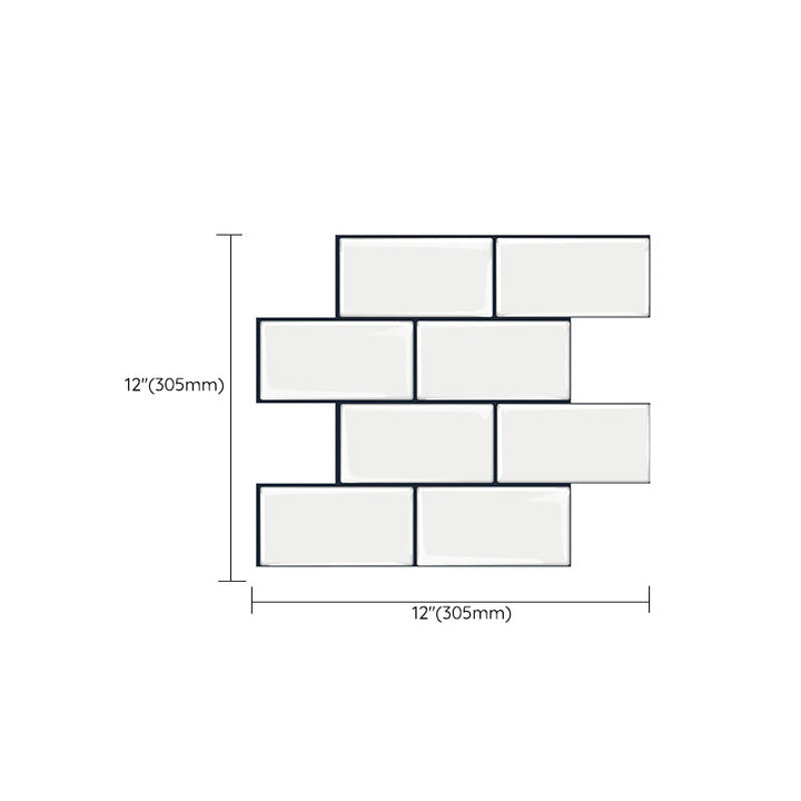 Lisslune | Matte Square Peel & Stick Tile Stone Composite Subway Tile for Kitchen Backsplash