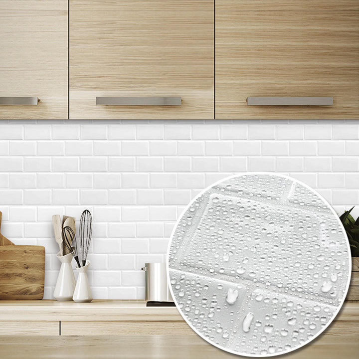 Lisslune | Square Peel & Stick Tile Stone Composite Tile for Kitchen Backsplash