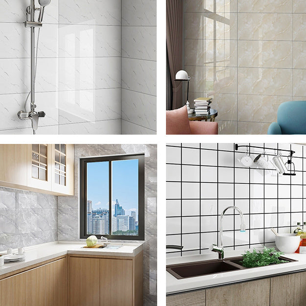 Lisslune | Stain Resistant Peel & Stick Tile Marble Effect Single Tile for Kitchen Backsplash