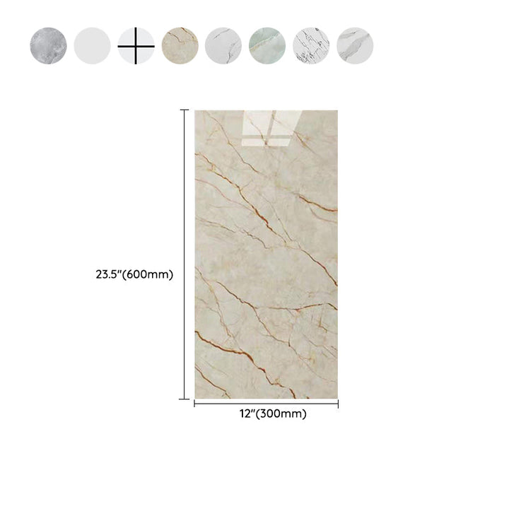 Lisslune | Stain Resistant Peel & Stick Tile Marble Effect Single Tile for Kitchen Backsplash