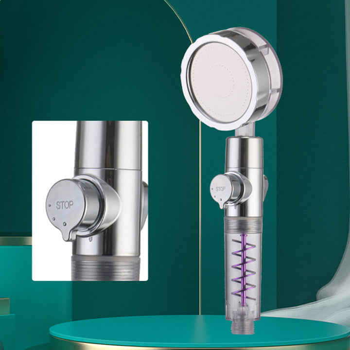 Lisslune | Plastic Shower Head Round Handheld Shower Head with Adjustable Water Flow