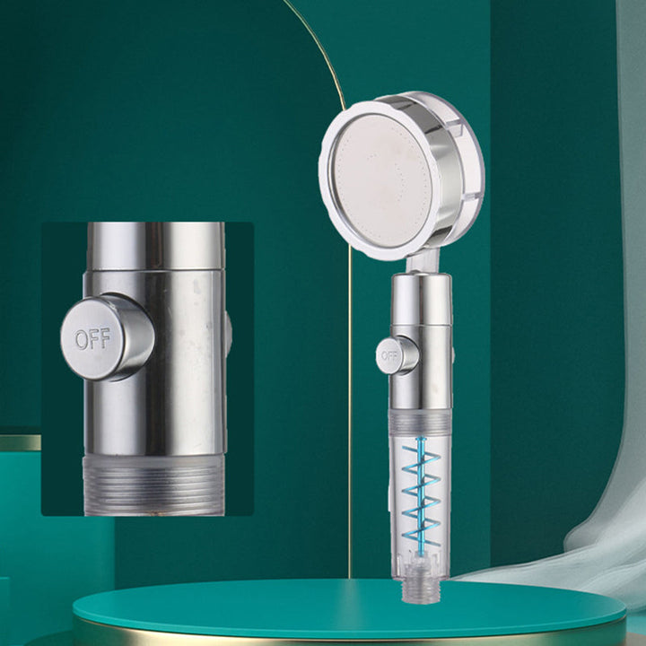 Lisslune | Plastic Shower Head Round Handheld Shower Head with Adjustable Water Flow