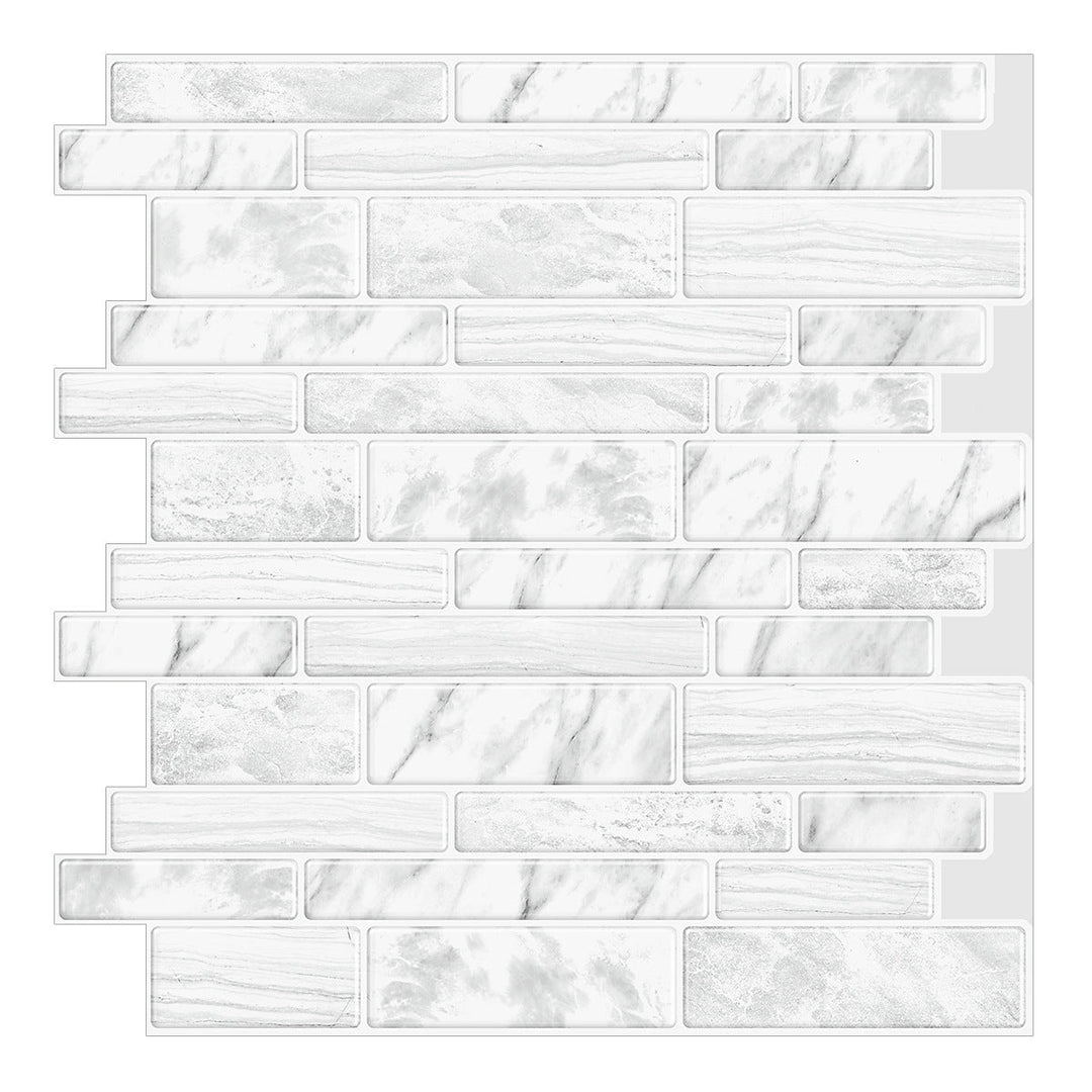 Lisslune | Square Peel & Stick Tile Stone Composite Subway Tile for Backsplash Wall