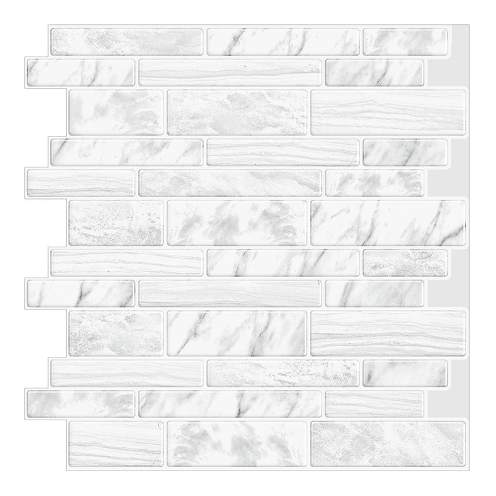 Lisslune | Square Peel & Stick Tile Stone Composite Subway Tile for Backsplash Wall