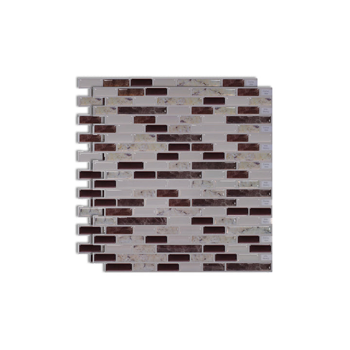 Lisslune | Square Peel & Stick Tile Stone Composite Subway Tile for Backsplash Wall