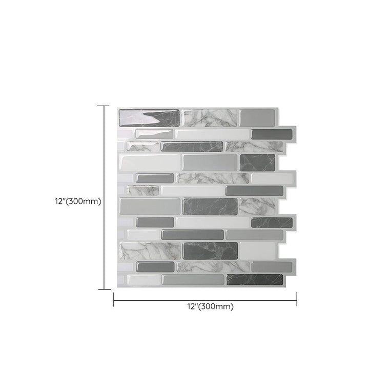 Lisslune | Square Peel & Stick Tile Stone Composite Subway Tile for Backsplash Wall