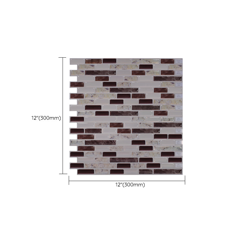 Lisslune | Square Peel & Stick Tile Stone Composite Subway Tile for Backsplash Wall
