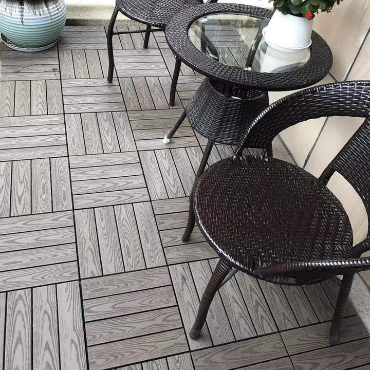 Lisslune | 30 cm x 30 cm Square PVC Terrace Tiles Snap Installation Outdoor Floor Tiles