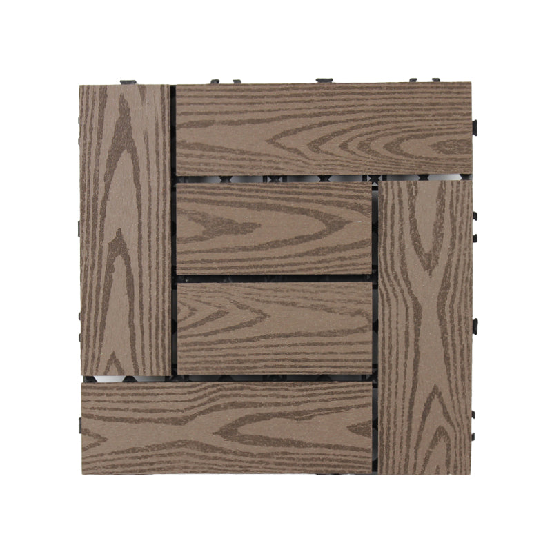 Lisslune | 30 cm x 30 cm Square PVC Terrace Tiles Snap Installation Outdoor Floor Tiles