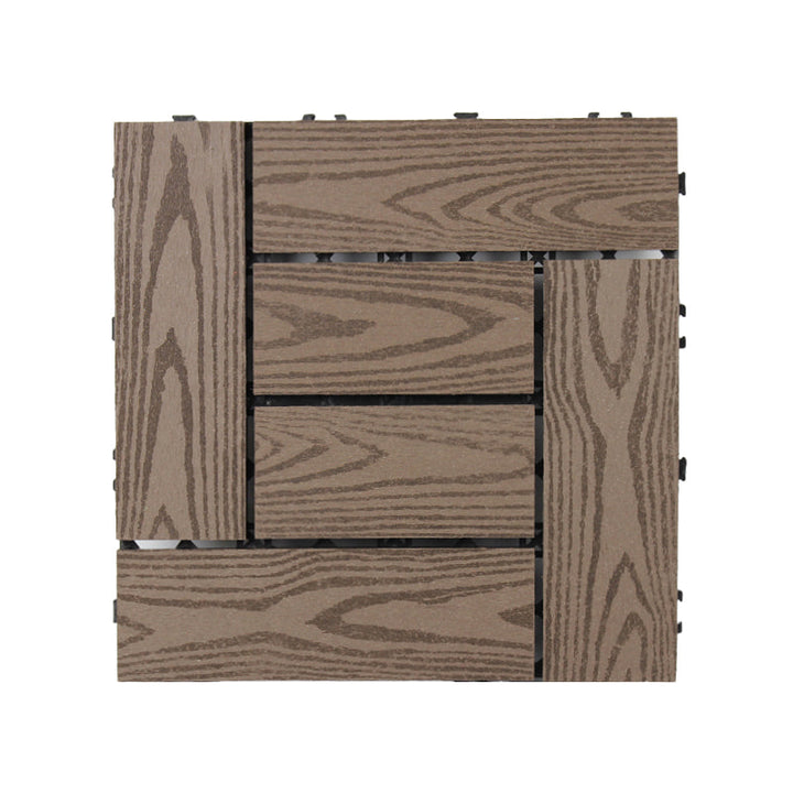 Lisslune | 30 cm x 30 cm Square PVC Terrace Tiles Snap Installation Outdoor Floor Tiles