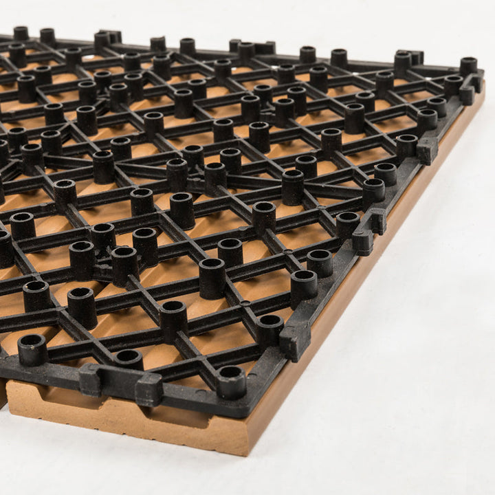 Lisslune | 30 cm x 30 cm Square PVC Terrace Tiles Snap Installation Outdoor Floor Tiles