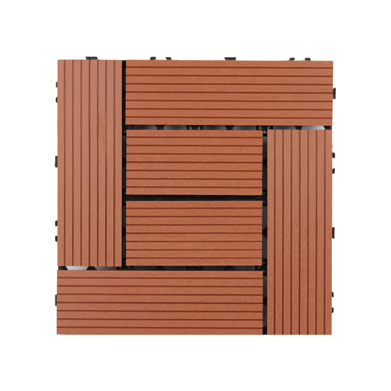 Lisslune | 30 cm x 30 cm Square PVC Terrace Tiles Snap Installation Outdoor Floor Tiles