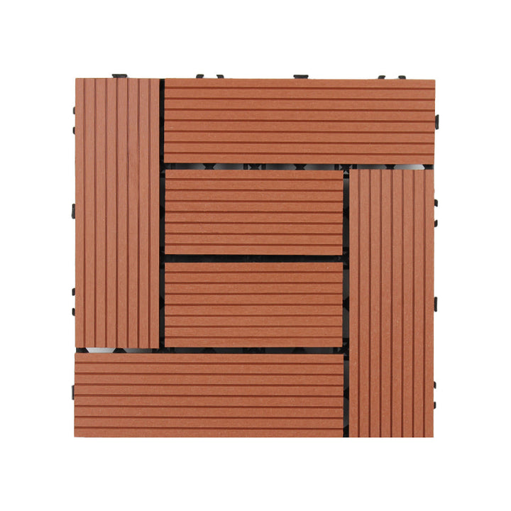 Lisslune | 30 cm x 30 cm Square PVC Terrace Tiles Snap Installation Outdoor Floor Tiles