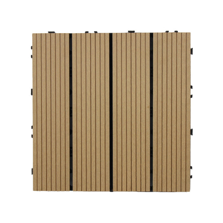 Lisslune | 30 cm x 30 cm Square PVC Terrace Tiles Snap Installation Outdoor Floor Tiles