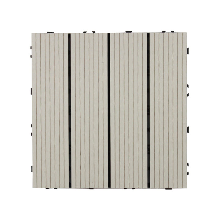 Lisslune | 30 cm x 30 cm Square PVC Terrace Tiles Snap Installation Outdoor Floor Tiles