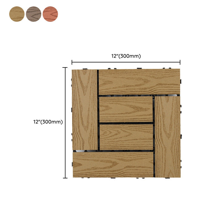 Lisslune | 30 cm x 30 cm Square PVC Terrace Tiles Snap Installation Outdoor Floor Tiles