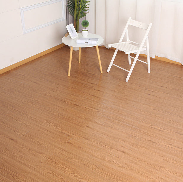 Lisslune | Rectangle PVC Floor Covering Peel and Stick Wood Look Smooth Vinyl Flooring