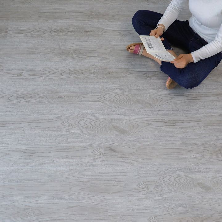 Lisslune | Rectangle PVC Floor Covering Peel and Stick Wood Look Smooth Vinyl Flooring