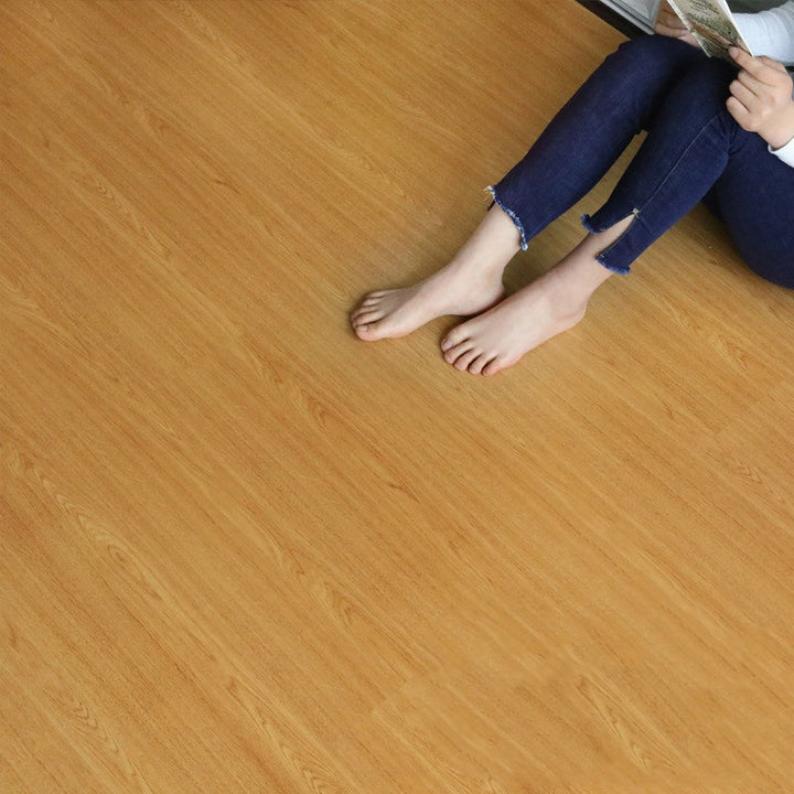 Lisslune | Rectangle PVC Floor Covering Peel and Stick Wood Look Smooth Vinyl Flooring