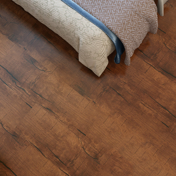 Lisslune | Rectangle PVC Floor Covering Peel and Stick Wood Look Smooth Vinyl Flooring
