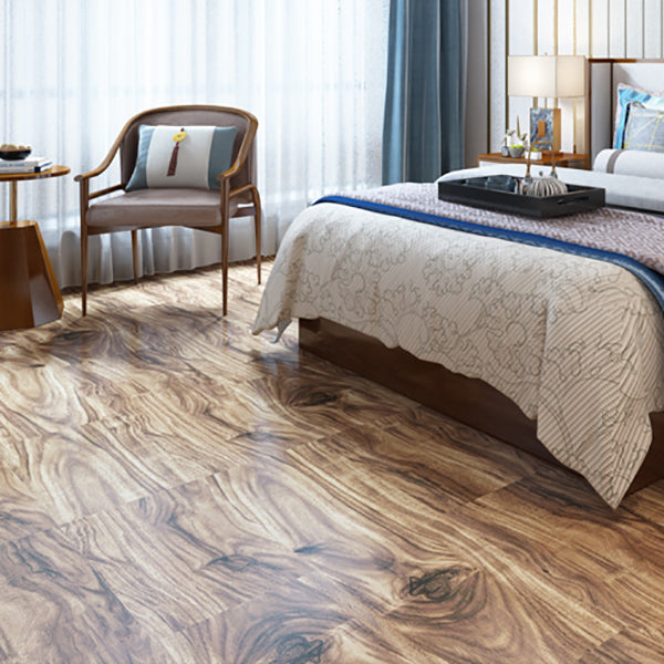 Lisslune | Rectangle PVC Floor Covering Peel and Stick Wood Look Smooth Vinyl Flooring