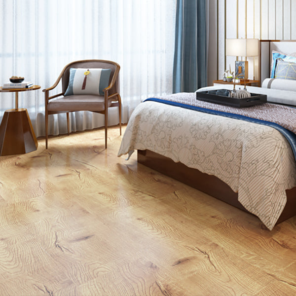 Lisslune | Rectangle PVC Floor Covering Peel and Stick Wood Look Smooth Vinyl Flooring